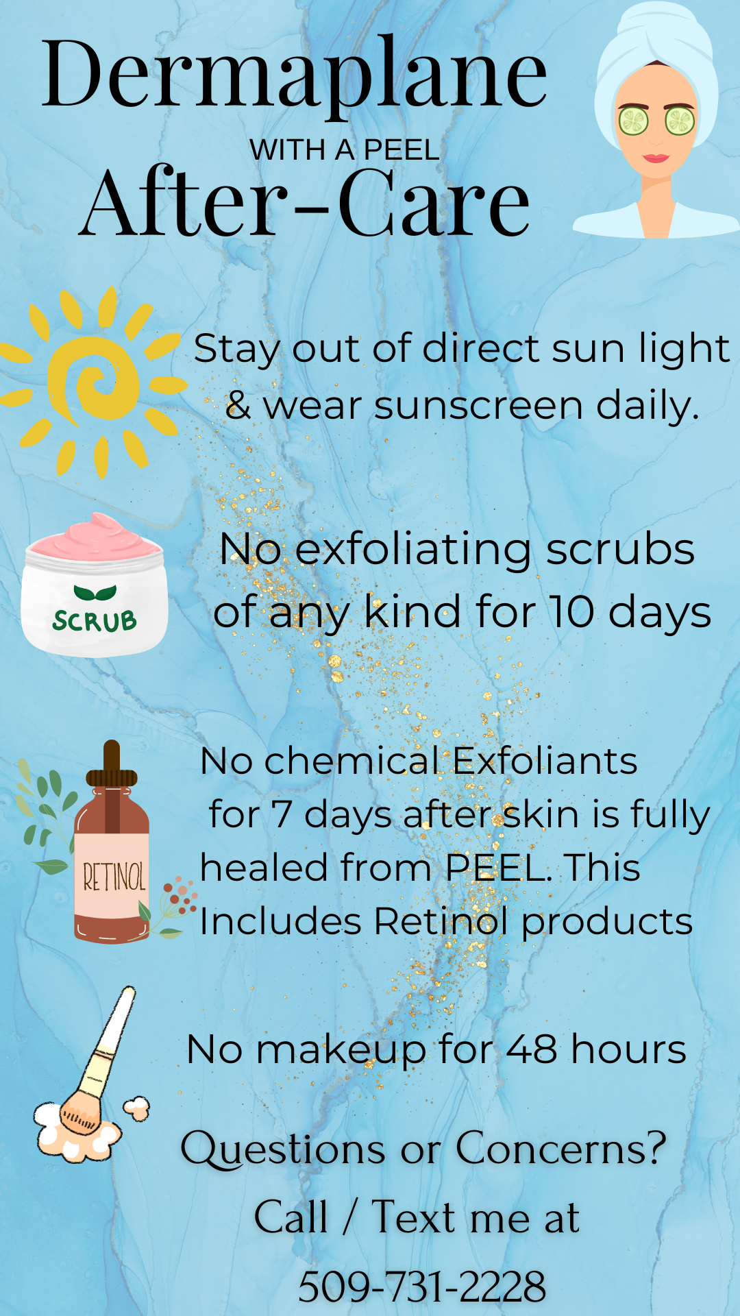 Digital Care Cards for Skincare Services (customizable templates)