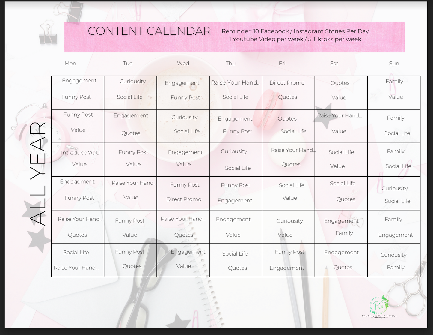 FREE Content Calendar!