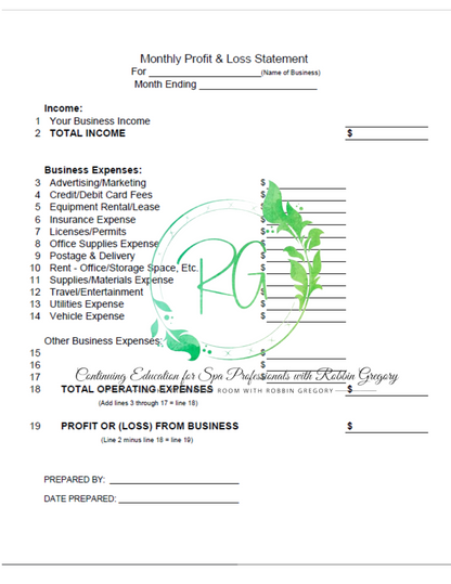 Bookeeping for Spa Professionals