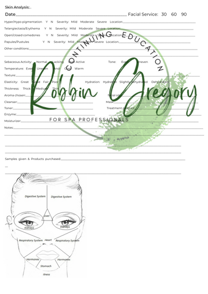 Editable Facial Intake Form w/ Analysis & Service Add-ons